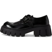 Henna Black Box Slip On Rounded Toe Chunky Heel Fashion Loafers (Black Box, 7)